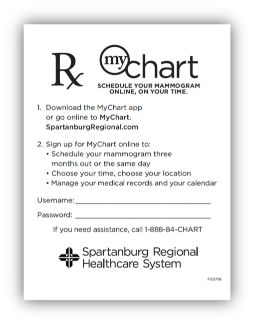 MyChart Schedule Your Mammogram Rx Pads - B&W-Product Details